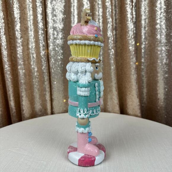 🍬 Pastel Cupcake Gingerbread Nutcracker 10” – Candy Christmas Decor - Picture 6 of 6
